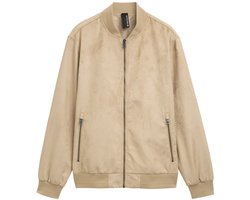 Tom Tailor - Bomberjack in suèdelook - Maat XXL - Cement Beige