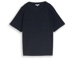 Tom Tailor - Boxy fit T-shirt met borstzak - Maat M - sky captain blue