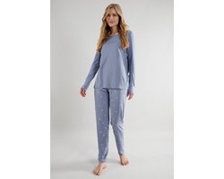 TOM TAILOR Charlotte Dames Pyjamaset - Blauw - 100% katoen