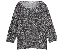 Tom Tailor - Crinkle blouse met patroon - Maat XL - navy abstract dot design