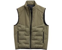 Tom Tailor Denim - Hybride gewatteerd vest met opstaande kraag - Maat L - jungle soil green
