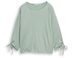 Tom Tailor Denim - Loose fit shirt met lange mouwen en gerimpelde mouwen - Maat XXL - small tonal matchagreen stripe