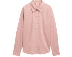 Tom Tailor Denim - Overhemdblouse met gestippelde structuur - Maat XL - Antique Rose