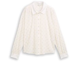 Tom Tailor Denim - Overhemdblouse met glitterstippenpatroon - Maat M - glitter dot
