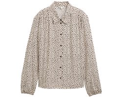 Tom Tailor Denim - Overhemdblouse met patroon - Maat XXL - beige black dotted print