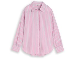 Tom Tailor Denim - Oversized overhemdblouse met streepjesmotief - Maat L - pink blue white stripe