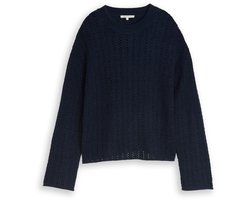 Tom Tailor Denim Relaxed fit gebreide trui met gaatjespatroon