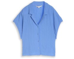 Tom Tailor Denim - Seersucker resort-blouse - Maat XXL - Bonnet Blue