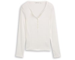 Tom Tailor Denim Slim fit Henley-shirt met lange mouwen