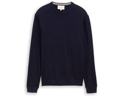 Tom Tailor - Gebreide trui met kasjmier - Maat XXL - Knitted Navy Melange