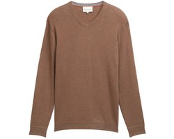 Tom Tailor - Gebreide trui met kasjmier - Maat XXXL - dark taupe melange