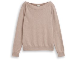 Tom Tailor - Gebreide trui met kasjmiermix - Maat XXXL - soft taupe melange
