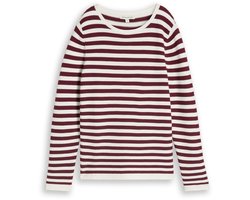 Tom Tailor - Gebreide trui van katoen - Maat L - preppy plum stripe