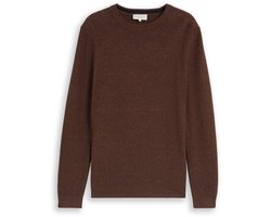Tom Tailor - Gebreide trui van katoen - Maat S - mouline camel navy