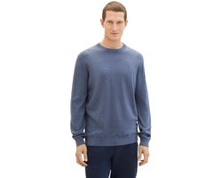 Tom Tailor - Gebreide trui van katoen - Maat XXL - vintage indigo blue melange