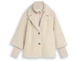 Tom Tailor - Gezellige capejas in 2-in-1-look - Maat S - cold beige