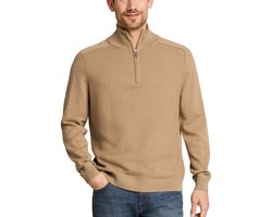 Tom Tailor - Half zip trui - Mannen - M - Camel - Katoen - 1052209