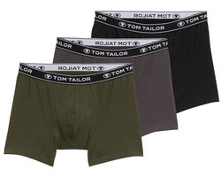 Tom Tailor - Halflange boxershorts in een 3-pack - Maat XXL - green melange