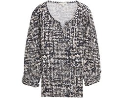 Tom Tailor - Henley-blouse met patroon - Maat XXXL - navy abstract dot design