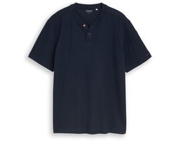 Tom Tailor - Henley-T-shirt met wafelstructuur - Maat XXL - sky captain blue