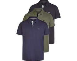 Tom Tailor Heren Polo Poloshirt 3-Pack regular fit Veelkleurig XL Volwassenen - gemaakt van 100% katoen