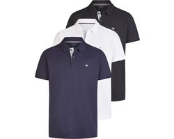 Tom Tailor Heren Polo Poloshirt 3-Pack regular fit Veelkleurig XL Volwassenen - gemaakt van 100% katoen
