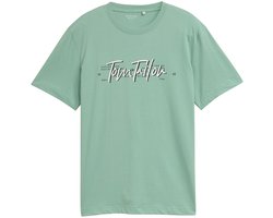Tom Tailor - Heren t-shirt - Maat M - Mannen - Groen - katoen