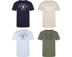 Tom Tailor Heren T-Shirt Tom Tailor 4 Pack regular fit Veelkleurig L Ronde Hals Volwassenen t shirt heren met print