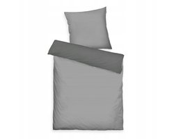 Tom Tailor Katoen Satijn Beddengoed 140x200cm Grijs met Kussensloop 70x90cm