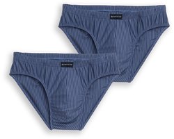 Tom Tailor - Katoenen slips in een set van 2 - Maat 6 - blue-medium-vertical stripe