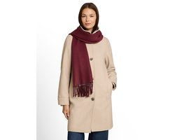 Tom Tailor - Omkeerbare sjaal met franjes - Maat ONESIZE - Preppy Plum