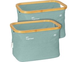 TOM TAILOR Opbergdoos Bamboe Frame Set van 2 Salie Mand Badkamer Organizer Boxen