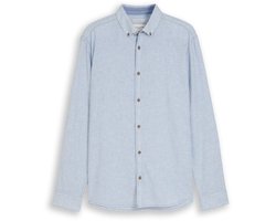 Tom Tailor - Overhemd met normale pasvorm en linnenmix - Maat XXXL - bleeched blue white stripe