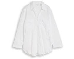 Tom Tailor - Overhemdblouse met linnen - Maat 42 - White
