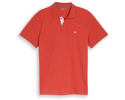 Tom Tailor - Piqué poloshirt met geborduurd logo - Maat L - Chili Orange
