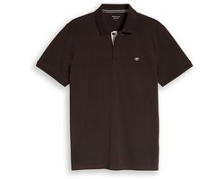 Tom Tailor - Piqué-poloshirt van katoen - Maat M - Dark Chocolate Brown