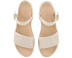 Tom Tailor - Platte sandalen met gevlochten patroon - Maat 38 - gold