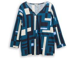 Tom Tailor Plus Size - Henley blouse shirt met patroon