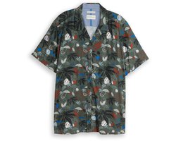 Tom Tailor - Plus Size - Regular Fit Resort-overhemd met korte mouwen van viscose - Maat 3XL - leaf green beach design