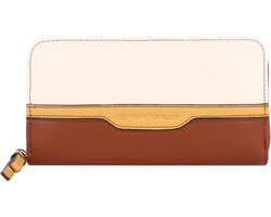 TOM TAILOR Portemonnee Jule Long Zip Wallet Mixed Cognac Bruine