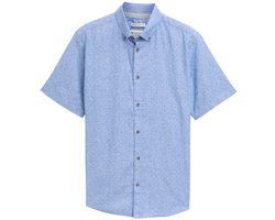 Tom Tailor Regular fit overhemd met korte mouwen en linnen in een stippenpatroon