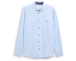 Tom Tailor - Regular fit overhemd van katoen - Maat XXXL - blue stripy structure