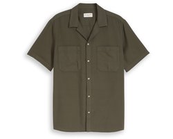 Tom Tailor - Regular fit resorthemd met wafelstructuur - Maat S - deep leaf green