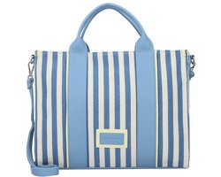 TOM TAILOR Schoudertas Handtas Malie Zip Tote Bag Stripes Blue Lichtblauw