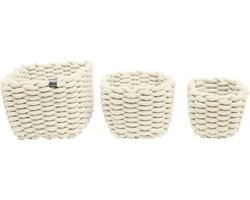 TOM TAILOR set van 3 opbergmanden in geweven design, badkamerbenodigdheden, toilet, keuken