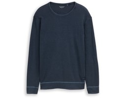 Tom Tailor - Shirt met lange mouwen en wafelstructuur - Maat XXXL - sky captain blue