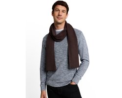 Tom Tailor - Sjaal met kasjmier - Maat ONESIZE - dark chocolate brown melange