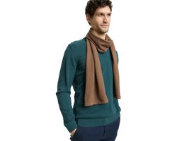 Tom Tailor - Sjaal met kasjmier - Maat ONESIZE - dark taupe melange