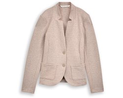 Tom Tailor - Slim fit blazer met ottoman-structuur - Maat L - soft taupe melange