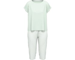 TOM TAILOR Stretch Cotton dames pyjama - 3/4 broek - mintgroen - Maat 36